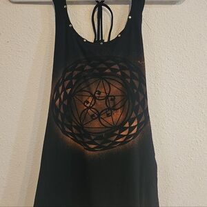 Black Sleeveless Festival Tank Top